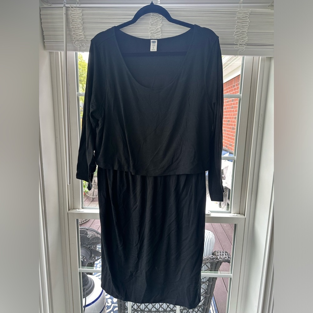 XL old navy black maternity nursing dress